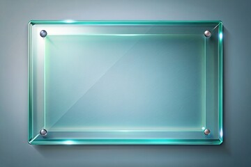 Transparent Glass Rectangle Plate with Textured Frame - Stock Photo