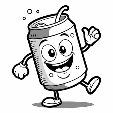 recommend clip art: Happy drink cup straw kids coloring page