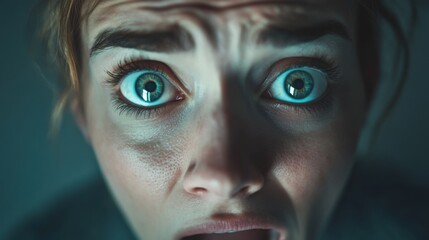 Withdrawal symptoms cause fear. A person with wide eyes, looking alarmed