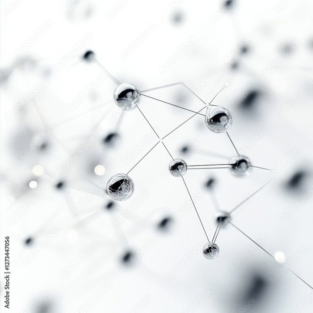 Poster exploring molecular structures laboratory environment scientific imagery abstract art close-up view 