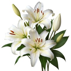 Fototapeta premium Elegant White Lilies Bouquet