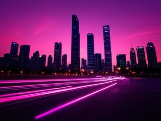 Vibrant infrastructure glowing with net zero solutions, visualizing sustainability goals achieved through technology