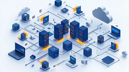 Cloud Computing Servers Network