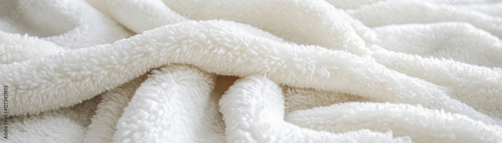 Aufkleber soft white fluffy fabric with gentle folds and curves