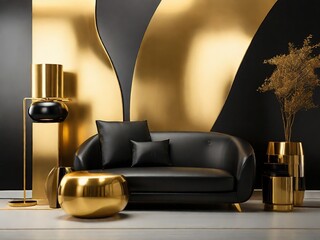 elegant black and gold gradient background with shiny metallic texture website banner