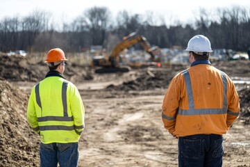 Two Male Engineers Supervising The Construction Site, 
