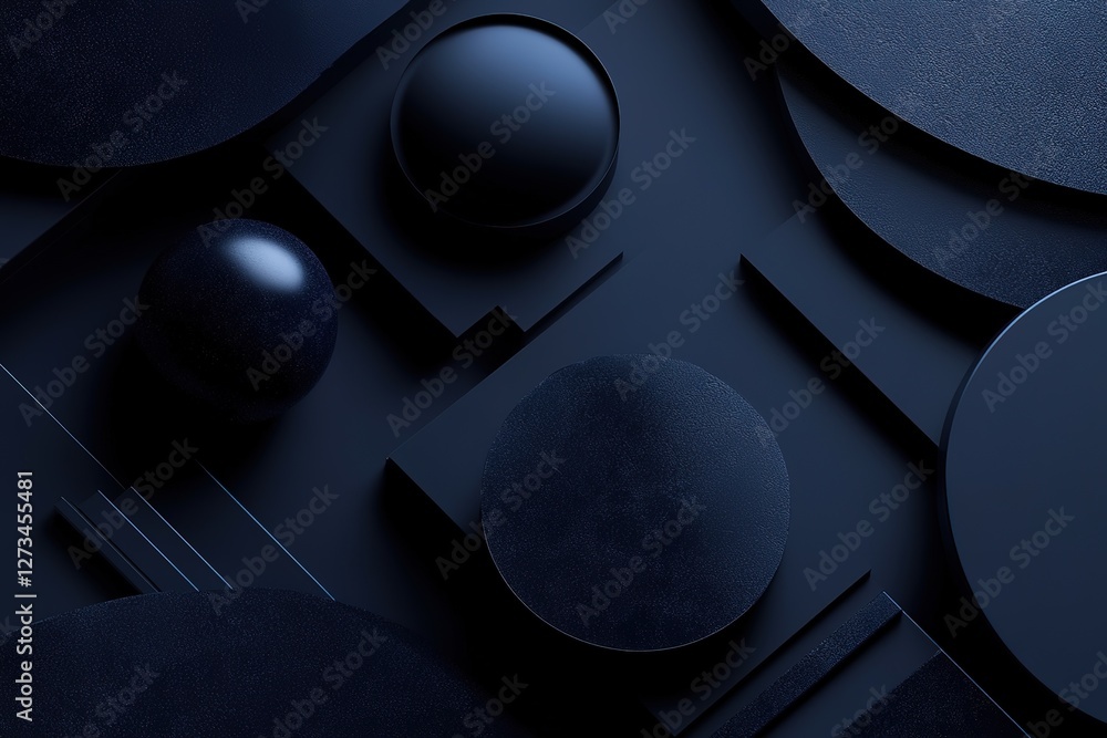 Poster abstract geometric shapes: deep blue minimalist background for modern design projects. perfect for w