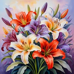 Vibrant Lilies Bouquet