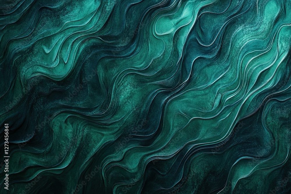 Poster mysterious deep water ripple texture: dark green abyss background. perfect for websites, graphic des