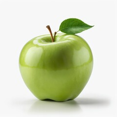 Fresh Green Apple with Leaf