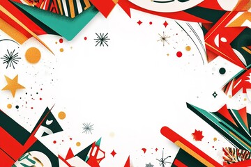 Obraz premium Elegant Minimalist Christmas Frame: Modern Festive Design with Ample White Space for Text, Logos, or Festive Greetings. Perfect for Holiday Cards, Invitations, Websites, Social Media Posts, and 