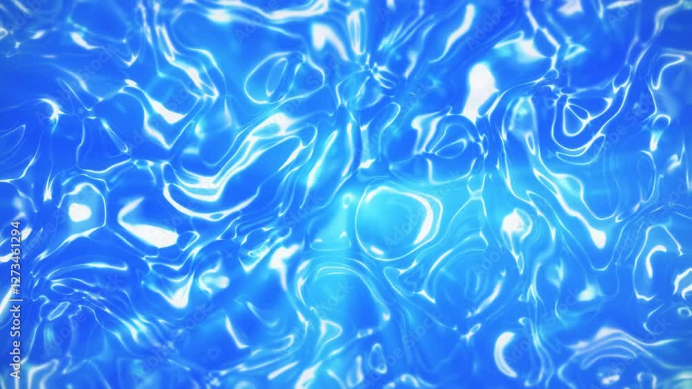 Poster fluid patterns of deep blue water create a mesmerizing visual experience, showcasing reflections and