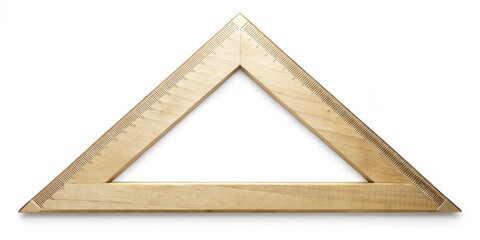 Wooden Triangle Template on White Background