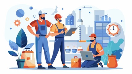 Obraz premium Our emergency plumbers offer prompt response times, arriving quickly to address critical plumbing issues.