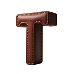 Brawn 3d leather letter t
