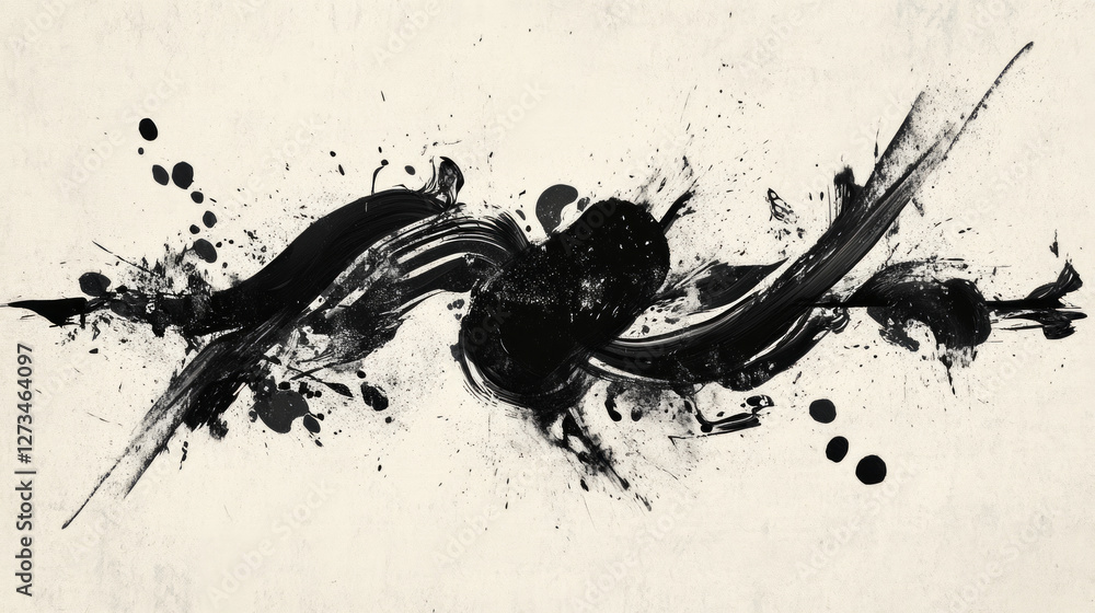 Poster creative calligraphy design features artistic layout with bold typography and expressive brush strok