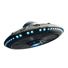 High-Detail Spaceship Isolated on Transparent Background