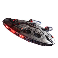 Futuristic Spaceship with Transparent Background