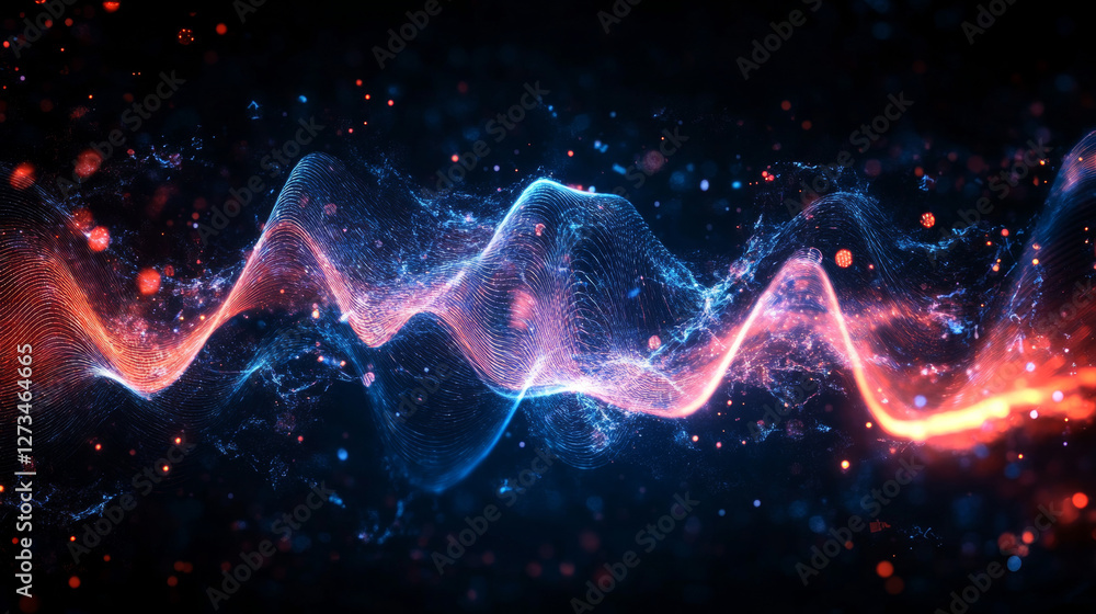 Poster vector digital music equalizer audio waves design template audio signal visualization signal illustr