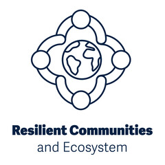 Resilient Communities and Ecosystem – Outline Version (Editable Stroke)