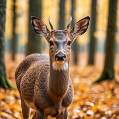 Fototapeta premium Young Deer in Autumn Forest