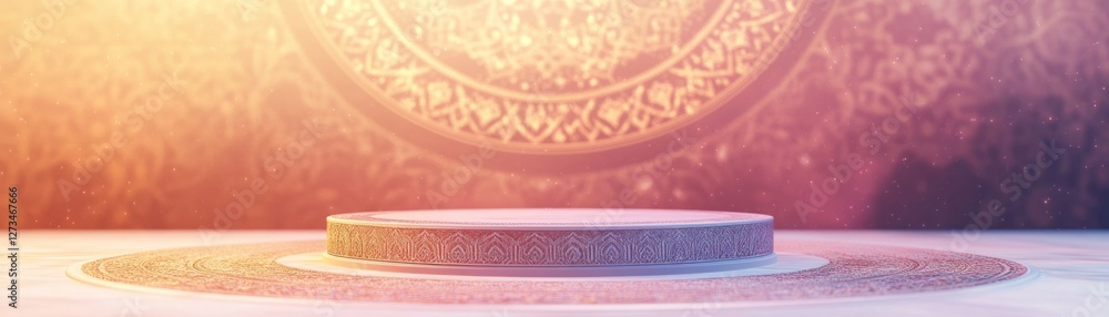 Aufkleber ornate circular platform against intricate background