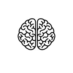 Mind's Eye: A simple line art illustration of the human brain, a symbol of intelligence, thought, and cognitive function