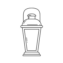 Lantern's Timeless Outline: A simple yet elegant line drawing of a classic lantern, perfect for adding a touch of vintage charm or illustrative flair. 