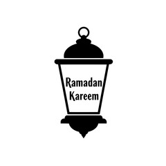 Ramadan Kareem Lantern: A simple, silhouette illustration of a traditional lantern, inscribed with 