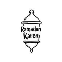 Ramadan Kareem Lantern: A simple, yet elegant, hand-drawn lantern design with 