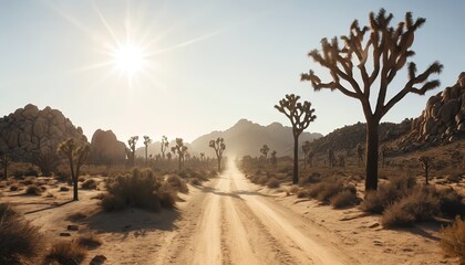 Desert Road at Sunset
