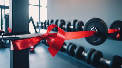 An inaugural ceremony for the opening of a new fitness center. Featuring health and wellness