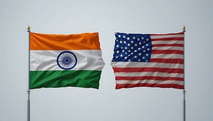 Indian flag and american flag