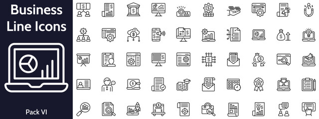 Business Technology Linear Icons Pack 