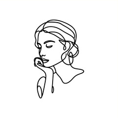 line art monoline oneline poster art design of beauty girl pose	
