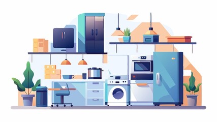 Fototapeta premium Upgrade to energy-efficient appliances, such as refrigerators, washing machines, and dishwashers, reducing energy usage.