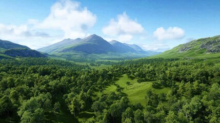 Fototapeta premium Serene Mountain Valley Landscape