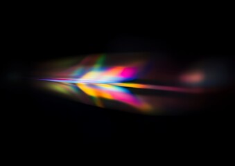 Abstract Light Spectrum on Black Background Colorful Prism Effect Texture