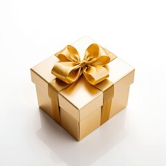 Obraz premium Gold Gift Box with Golden Bow