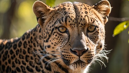 Fototapeta premium Close-up Portrait of a Serene Leopard