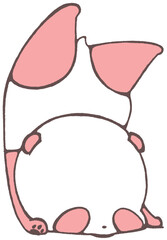 Baby panda falls face first and ends up upside down (red)