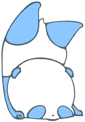 Baby panda falls face first and ends up upside down (blue)
