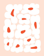 Vintage flower background illustration. Retro psychedelic floral background art design. Groovy  spring texture.