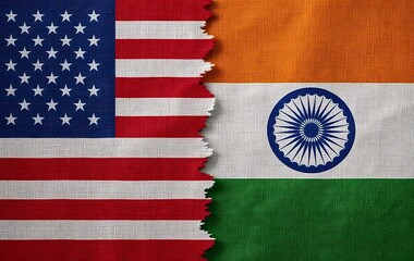 National flag of India and America