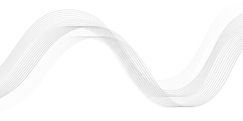 Abstract wave blend lines on transparent background. Design for banner, wallpaper, background and many more. Undulate Grey Wave Swirl, frequency sound wave, twisted curve lines with blend effect.	