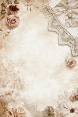 Vintage floral lace background with roses and delicate flowers