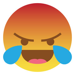 Tears Of Joy With Enraged Face Emoji