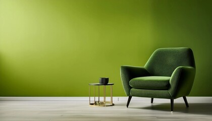 green chair in the room