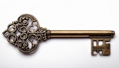 old key isolated on white