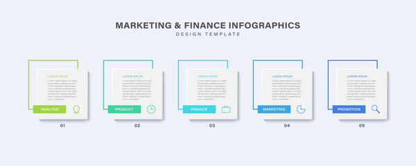 Timeline infographic design element and number options. Business concept with 5 steps
